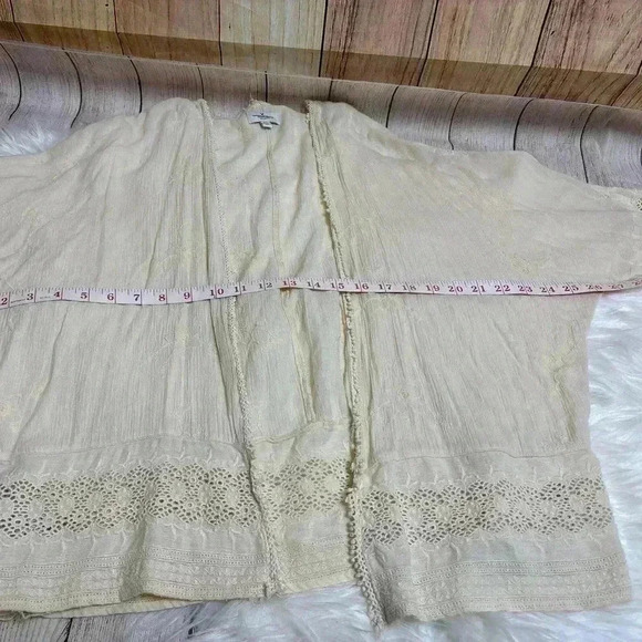 American Eagle Short Duster Boho Cover Up Cream Color Size M - Picture 7 of 8